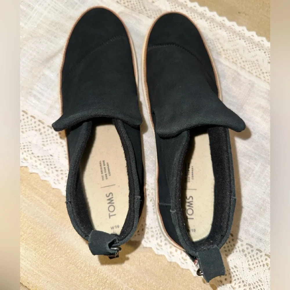 Black TOMS‎ platform espadrille - Picture 3 of 11